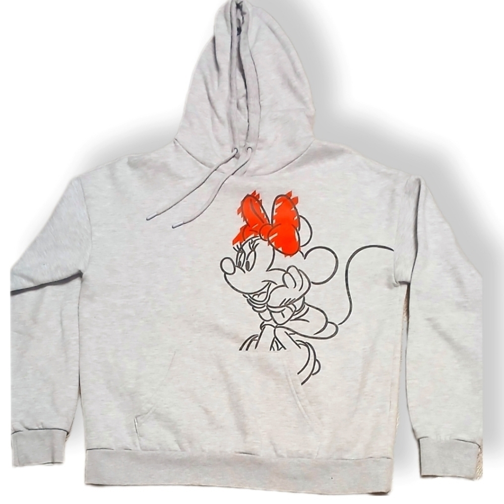 Disney Gray Hoodie with Red Bow, small size, pre-owned excellent conditions